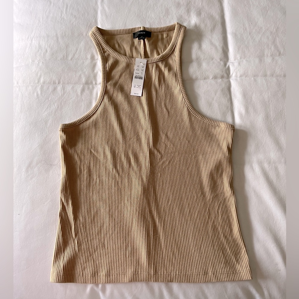 NWT!! J. Crew Ribbed Tan Sleeveless Top